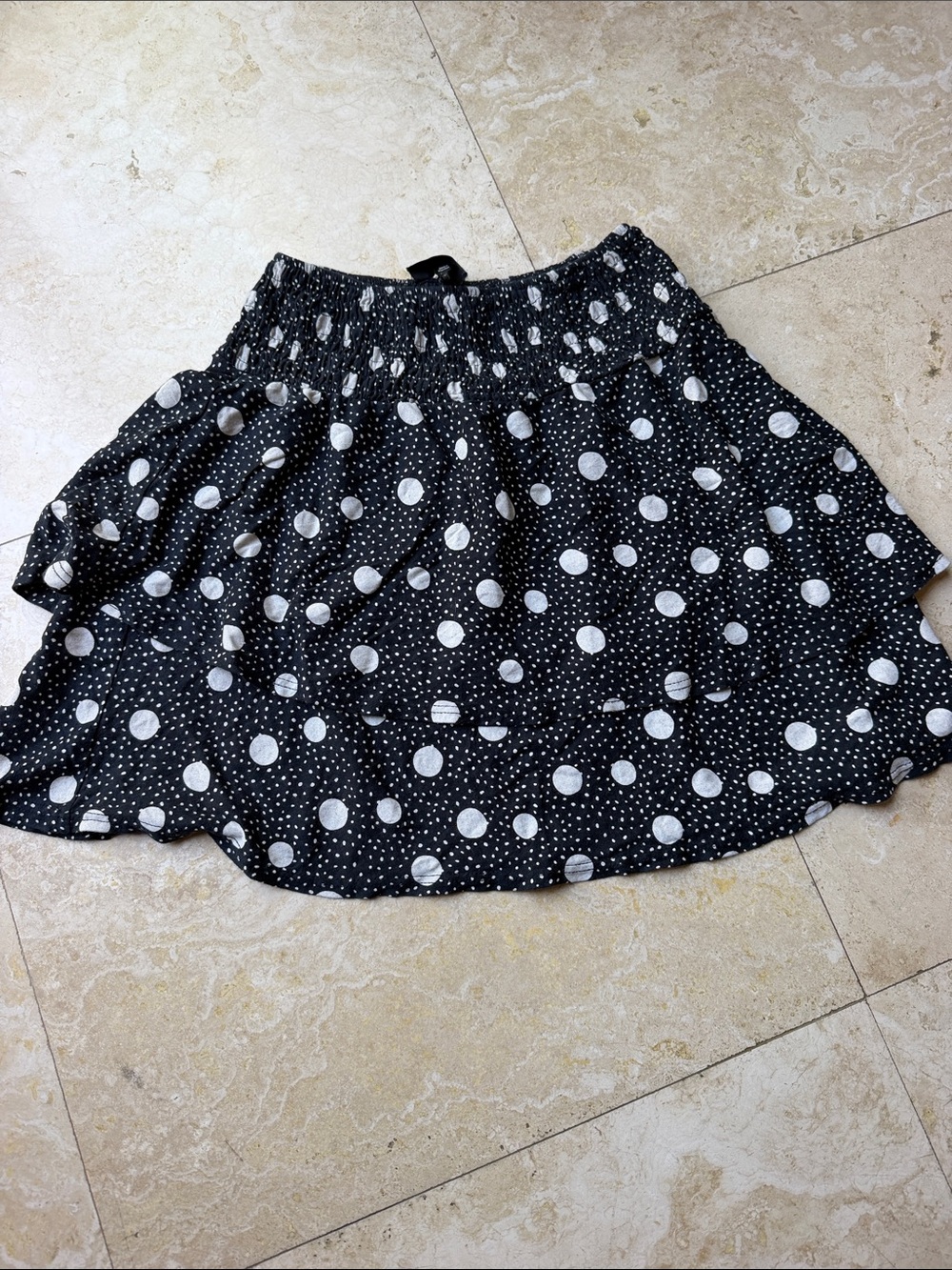 Topshop Black and White Polka Dot Skater Skirt